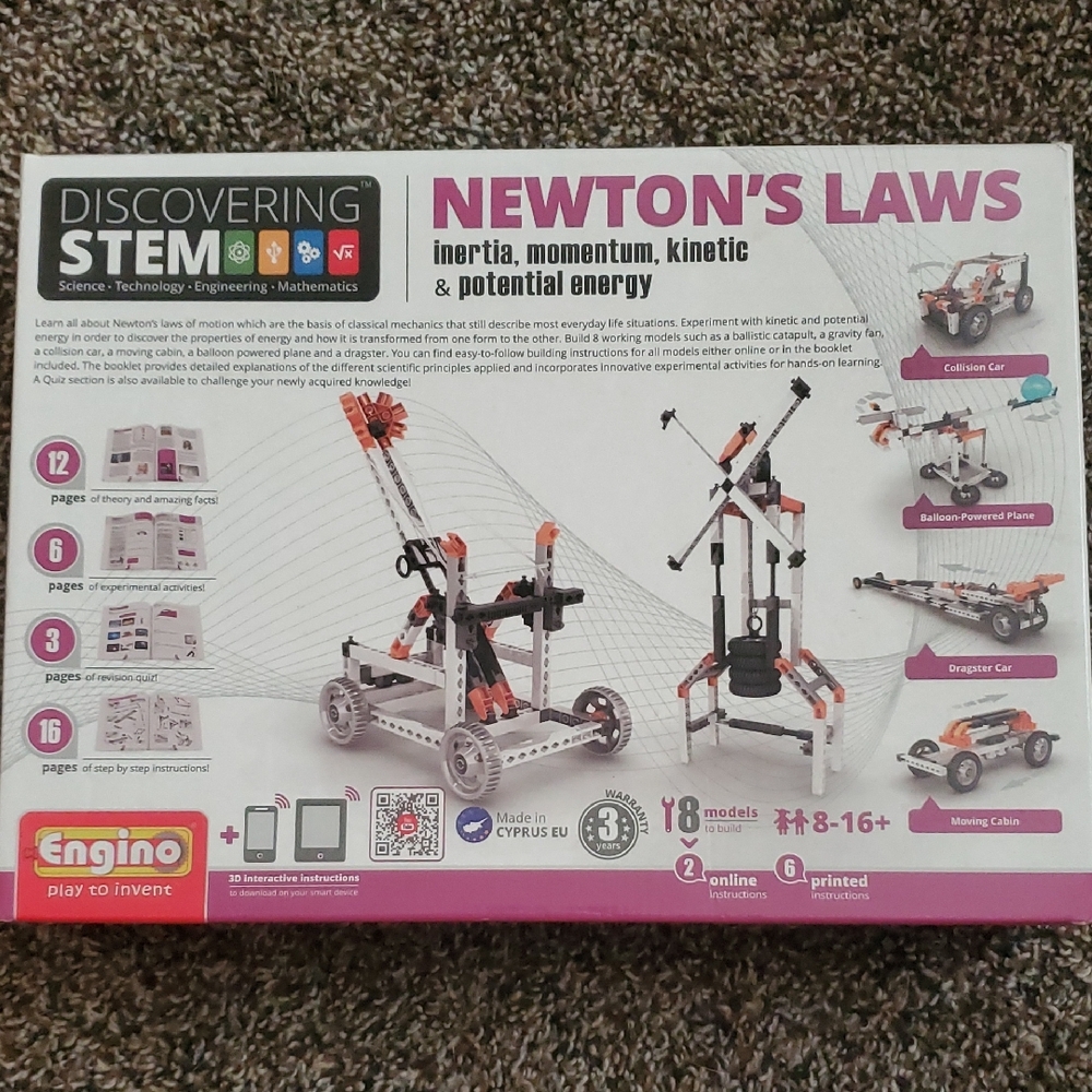 STEM Newton's Laws Educational Building Set - Pink and Black